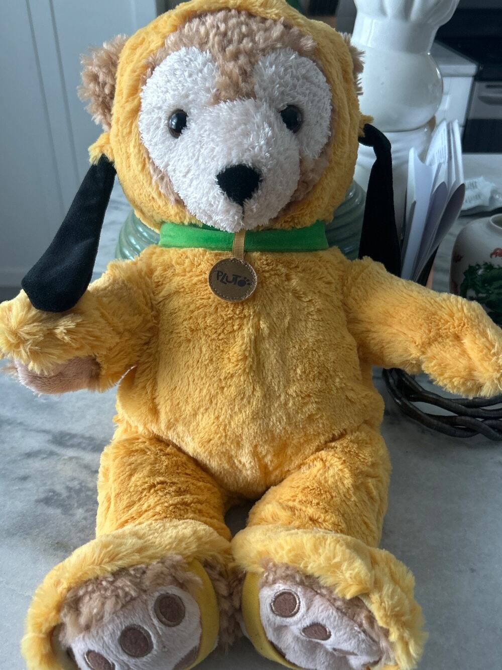 Disney Parks Duffy Bear Plush Pluto Costume Dog Hidden Mickey Plush Authentic